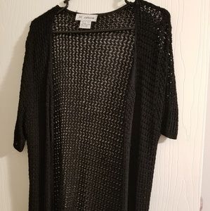 Black short sleeve cardigan